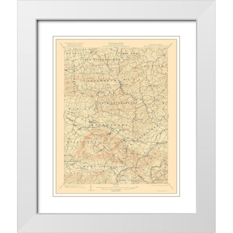 Wernersville Pennsylvania Quad - USGS 1902 White Modern Wood Framed Art Print with Double Matting by USGS