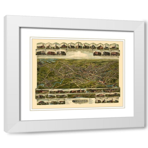 Webster Pennsylvania - Bailey 1892 White Modern Wood Framed Art Print with Double Matting by Bailey