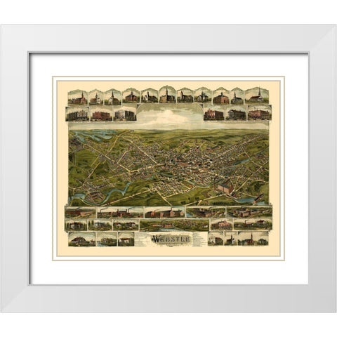 Webster Pennsylvania - Bailey 1892 White Modern Wood Framed Art Print with Double Matting by Bailey