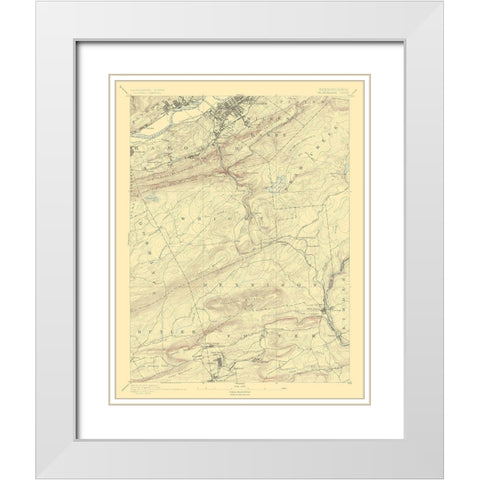 WilkesBarre Pennsylvania Sheet - USGS 1891 White Modern Wood Framed Art Print with Double Matting by USGS