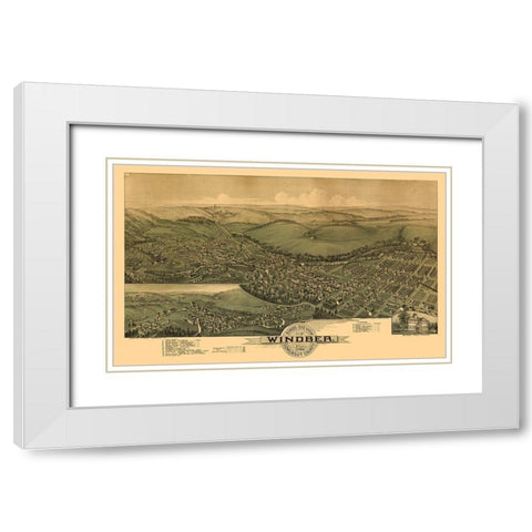 Windber Pennsylvania - Fowler 1900 White Modern Wood Framed Art Print with Double Matting by Fowler