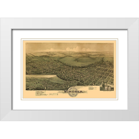 Windber Pennsylvania - Fowler 1900 White Modern Wood Framed Art Print with Double Matting by Fowler