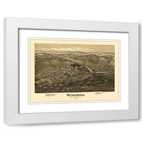 Wilmerding Pennsylvania - Moyer 1897 White Modern Wood Framed Art Print with Double Matting by Fowler