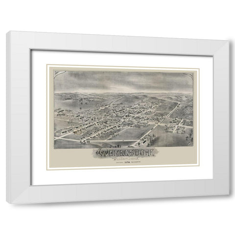 Womelsdorf Pennsylvania - Moyer 1898 White Modern Wood Framed Art Print with Double Matting by Moyer