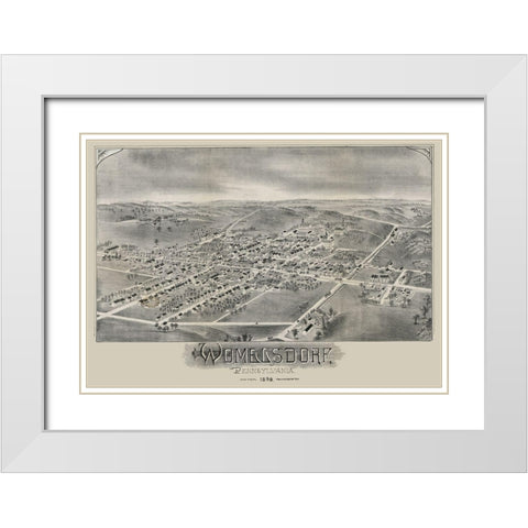 Womelsdorf Pennsylvania - Moyer 1898 White Modern Wood Framed Art Print with Double Matting by Moyer