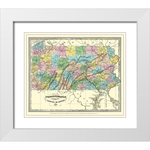 Pennsylvania - Burr 1834 White Modern Wood Framed Art Print with Double Matting by Burr