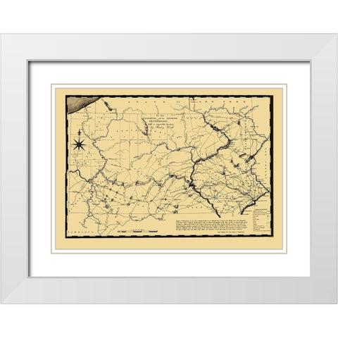 Pennsylvania - Johnson 1791 White Modern Wood Framed Art Print with Double Matting by Johnson