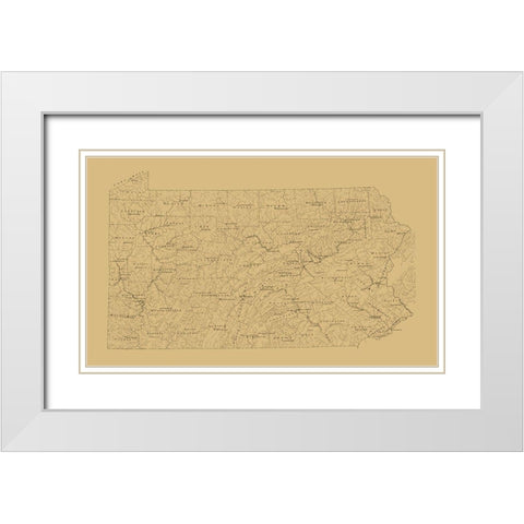 Pennsylvania -1893 White Modern Wood Framed Art Print with Double Matting by Unknown