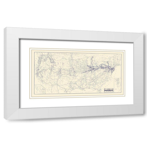 Pennsylvania -1889 White Modern Wood Framed Art Print with Double Matting by Unknown