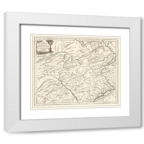 Pennsylvania -1780 White Modern Wood Framed Art Print with Double Matting by Unknown
