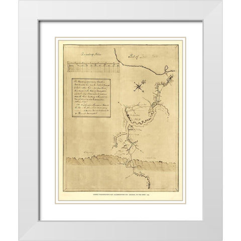 Pennsylvania - Washington 1754 White Modern Wood Framed Art Print with Double Matting by Washington