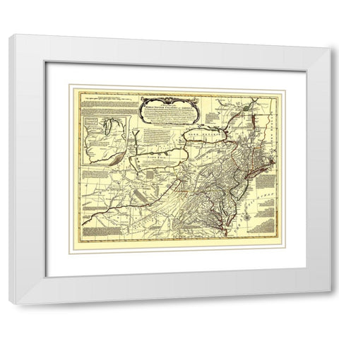 Middle British Colonies in America - Evans 1771 White Modern Wood Framed Art Print with Double Matting by Evans