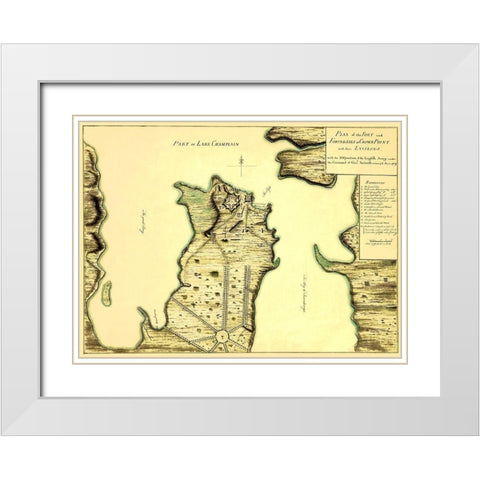 Fort Fortresses at Crown Point - 1759 White Modern Wood Framed Art Print with Double Matting by Unknown