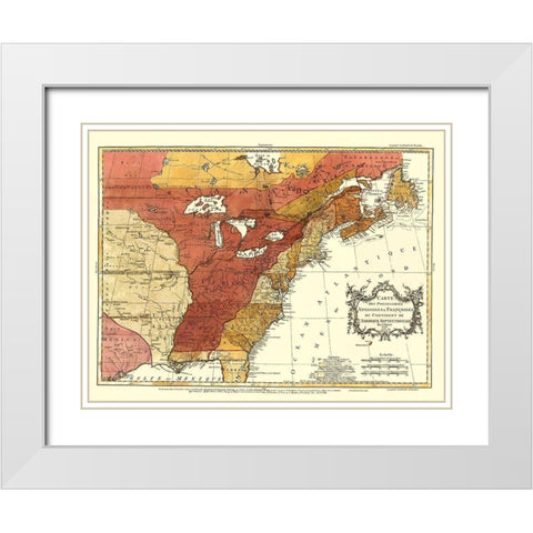 English with French Possessions - Londres 1763 White Modern Wood Framed Art Print with Double Matting by Londres