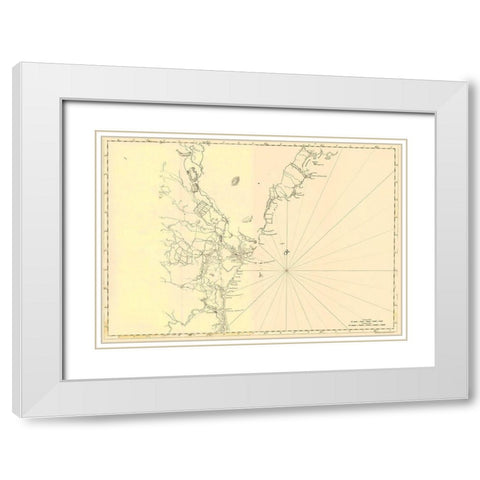 New England Cape Elizabeth Newburyport White Modern Wood Framed Art Print with Double Matting by Des Barres