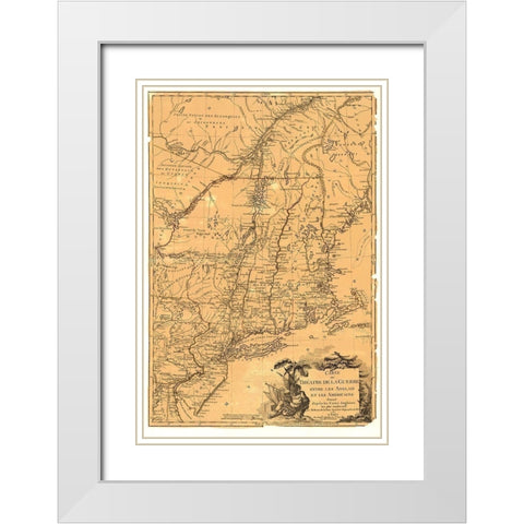 Theatre War English Americans White Modern Wood Framed Art Print with Double Matting by Brion de la Tour