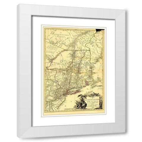 Theatre War English Americans White Modern Wood Framed Art Print with Double Matting by Brion de la Tour