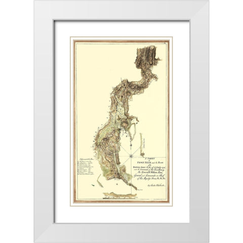Survey Frogs Neck Route British Army White Modern Wood Framed Art Print with Double Matting by Blaskowitz