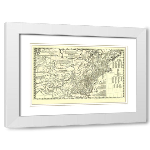 British Colonies in North America - Pownall 1776 White Modern Wood Framed Art Print with Double Matting by Pownall