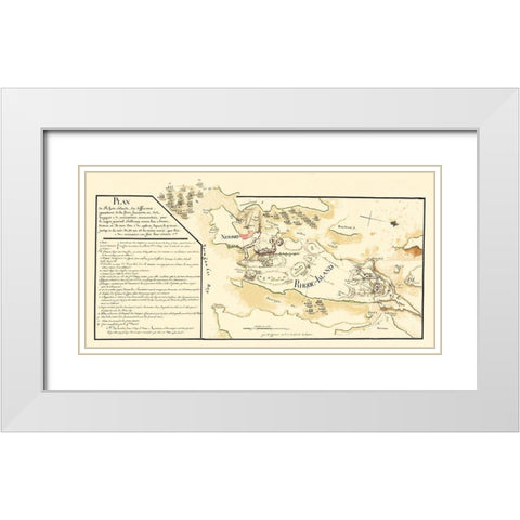 Rhode Island - Lafayette 1778 White Modern Wood Framed Art Print with Double Matting by Lafayette