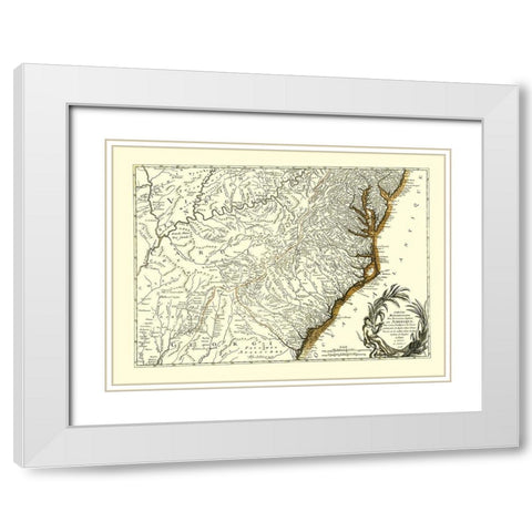 Southern Part of English Possessions - Michel 1778 White Modern Wood Framed Art Print with Double Matting by Michel