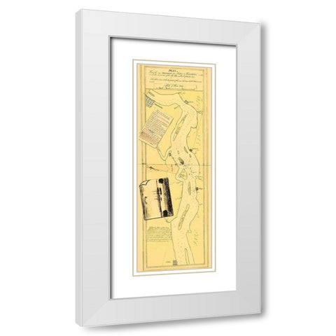 River Delaware Position Majestys Ships Nov 15 1777 White Modern Wood Framed Art Print with Double Matting by Hunter
