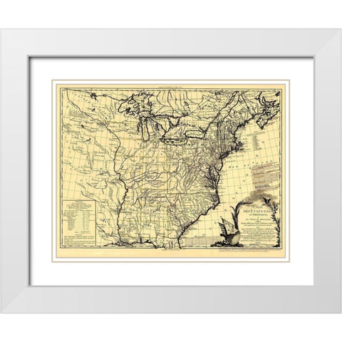 United States Course of Mississippi White Modern Wood Framed Art Print with Double Matting by Brion de la Tour