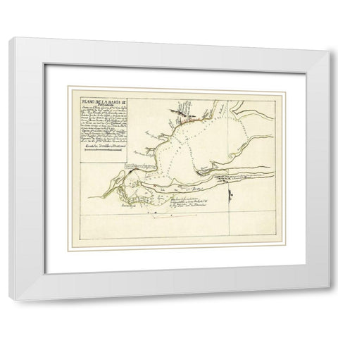 Pensacola Bay Florida - Paredes 1780 White Modern Wood Framed Art Print with Double Matting by Paredes