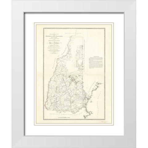 Province of New Hampshire - Holland 1784 White Modern Wood Framed Art Print with Double Matting by Holland