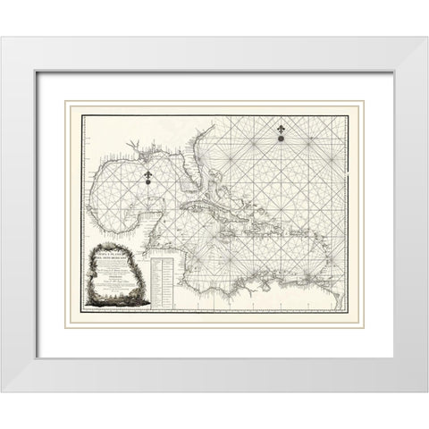 Caribbean Mexico - 1787 White Modern Wood Framed Art Print with Double Matting by Unknown