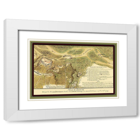 Savannah Georgia Siege - Ozanne 1779 White Modern Wood Framed Art Print with Double Matting by Ozanne