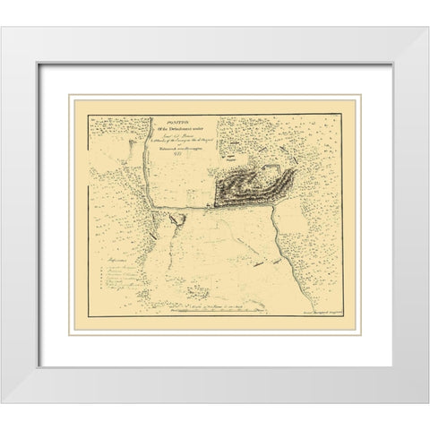 Baum Position Walmscock Bennington - Durnford 1777 White Modern Wood Framed Art Print with Double Matting by Durnford