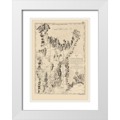 Narragansett Bay - Blaskowitz 1780 White Modern Wood Framed Art Print with Double Matting by Blaskowitz