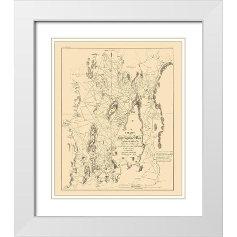 Narragansett Bay - US Navy 1832 White Modern Wood Framed Art Print with Double Matting by US Navy