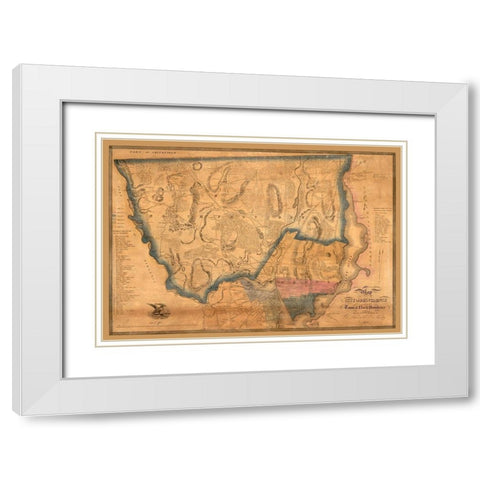 North Providence Rhode Island - Cushing 1835 White Modern Wood Framed Art Print with Double Matting by Cushing