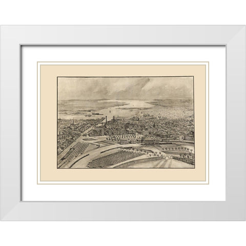 Providence Rhode Island - Mason 1896 White Modern Wood Framed Art Print with Double Matting by Mason