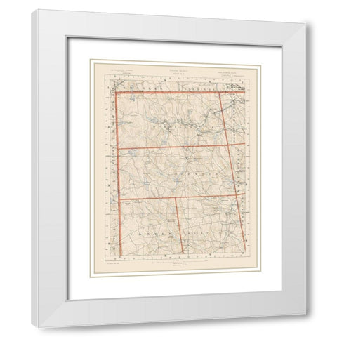 Rhode Island 2 of 10 Sheet - USGS 1891 White Modern Wood Framed Art Print with Double Matting by USGS
