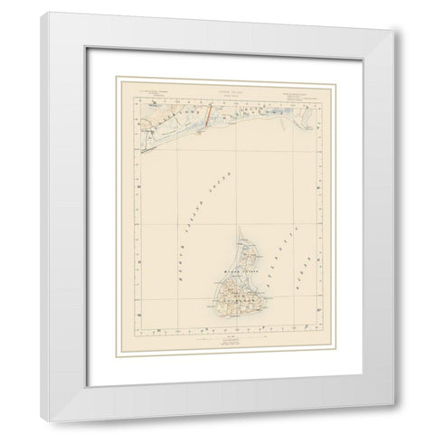 Rhode Island 10 of 10 Sheet - USGS 1891 White Modern Wood Framed Art Print with Double Matting by USGS