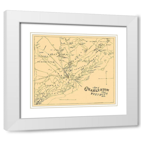 Charleston, and Vicinity South Carolina White Modern Wood Framed Art Print with Double Matting by Hawley