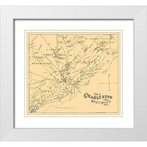 Charleston, and Vicinity South Carolina White Modern Wood Framed Art Print with Double Matting by Hawley