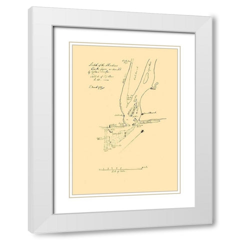 Charles Townn South Carolina - Durfee 1780 White Modern Wood Framed Art Print with Double Matting by Durfee