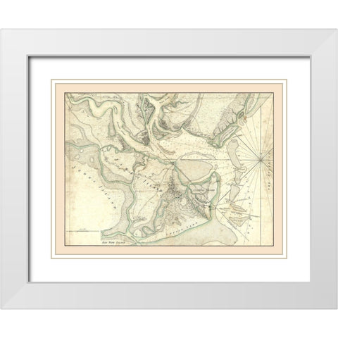 Charleston South Carolina -1780 White Modern Wood Framed Art Print with Double Matting by Unknown