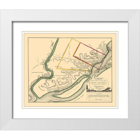 Mount Dearborn, South Carolina - Macomb 1809 White Modern Wood Framed Art Print with Double Matting by Macomb