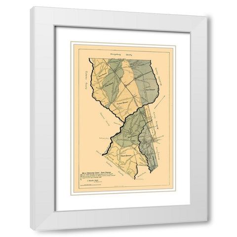 Dorchester County South Carolina - Knight 1900 White Modern Wood Framed Art Print with Double Matting by Knight