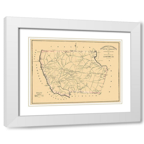 Fairfield South Carolina Landowner - Mills 1825 White Modern Wood Framed Art Print with Double Matting by Mills
