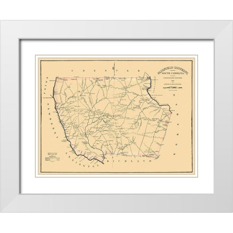 Fairfield South Carolina Landowner - Mills 1825 White Modern Wood Framed Art Print with Double Matting by Mills