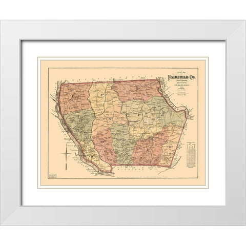 Fairfield County South Carolina - Elkin 1876 White Modern Wood Framed Art Print with Double Matting by Elkin