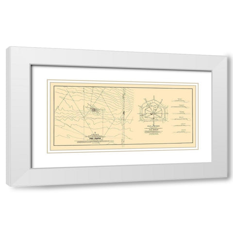 Fort Sumter, Charleston Harbor - Bowen 1835 White Modern Wood Framed Art Print with Double Matting by Bowen