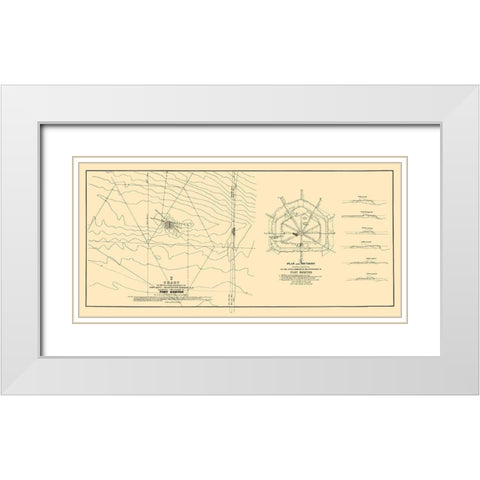 Fort Sumter, Charleston Harbor - Bowen 1835 White Modern Wood Framed Art Print with Double Matting by Bowen