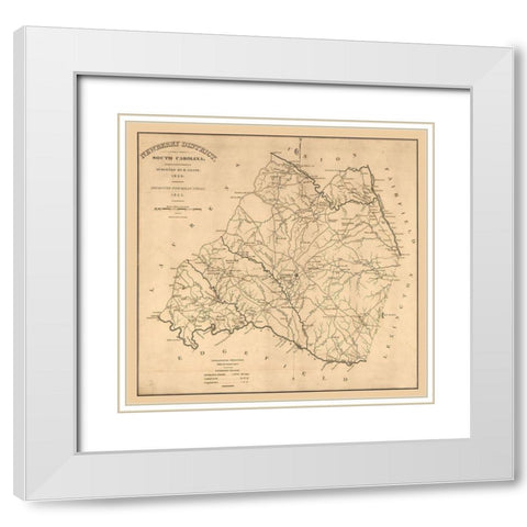 Newberry South Carolina - Coate 1825 White Modern Wood Framed Art Print with Double Matting by Coate